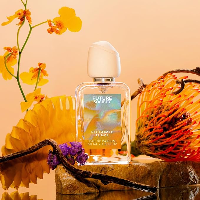 Future Society Reclaimed Flame Perfume - Rich Citrus Eau de Parfum with Notes of Bergamot, Grapefruit & Eucalyptus - Luxury Perfume Inspired by Africa's Wildflower - Modern Unisex Fragrance - 50ml