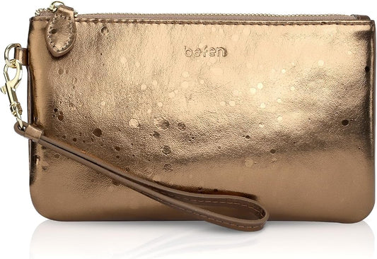 befen Genuine Leather Wristlet Clutch RFID Blocking Bag Cell Phone Wallet Purse Wristlet Wallet Purses and Handbags for Women