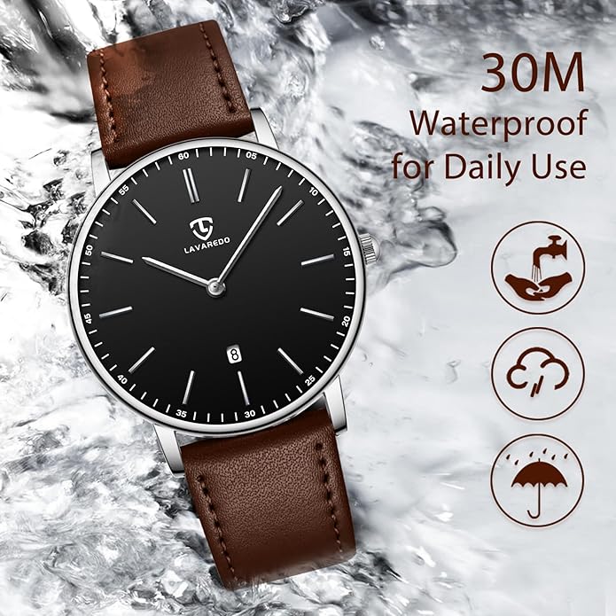 BEN NEVIS Watch, Mens Watch, Minimalist Fashion Simple Wrist Watch Analog Date with Leather Strap