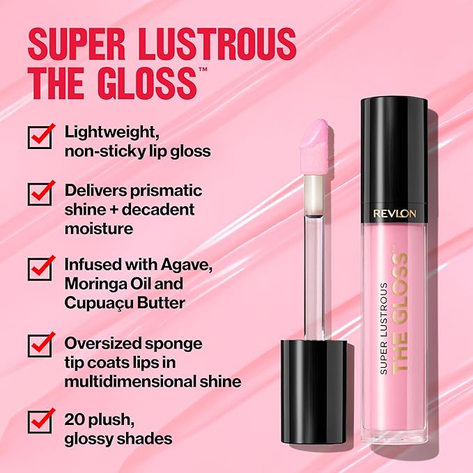 Revlon Super Lustrous Lip Gloss, Non-Sticky, Hydrating, High Shine Finish, 270 Indulge In It, 0.13 oz