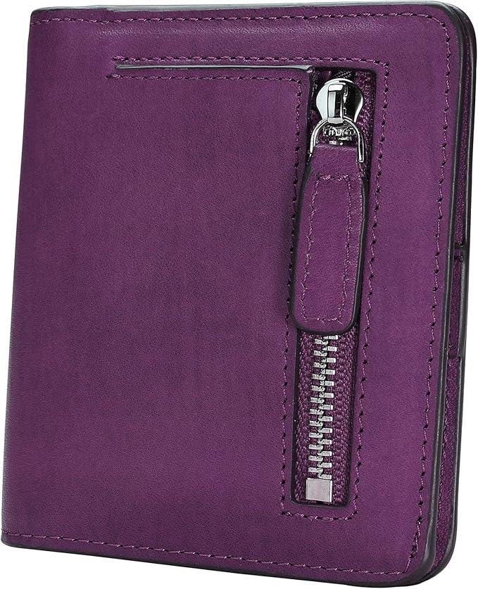 AINIMOER Small Leather Wallet for Women, Ladies Credit Card Holder RFID Blocking Women's Mini Bifold Pocket Purse
