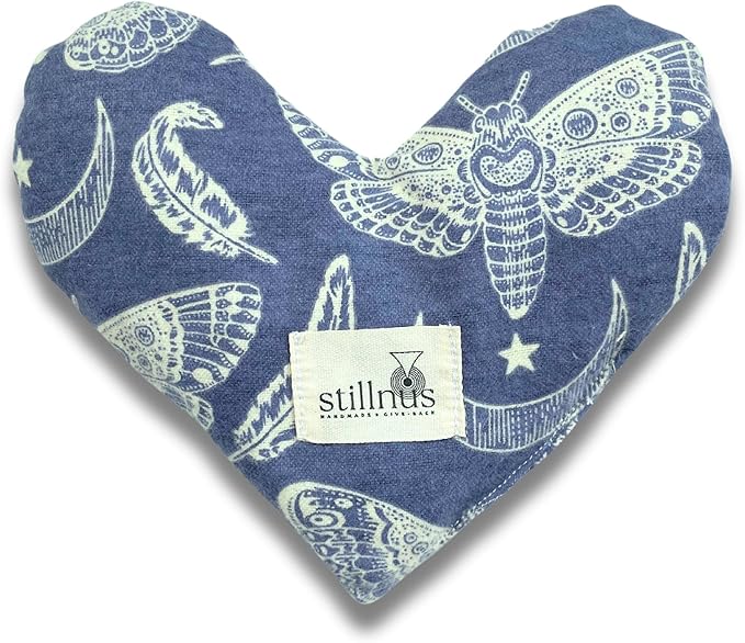 Weighted Heart Eye Pillow with Organic Lavender & Flaxseed – Relaxation Gift for Women, Meditation Tool, Mindful Rest, Cooling Eye Mask, Wellness Self-Care Kit