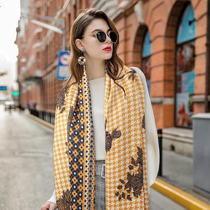 EXTREE Scarfs for Women Pashmina Silky Shawl Wrap for Evening Dressing Blanket Open Front Poncho Cape