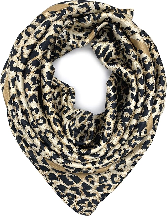 YOUR SMILE Silk Like Scarf Women's Fashion Pattern Large Square Satin Headscarf Headdress