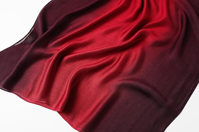 WINCESS.YU Women Gradient Scarf Long Shawls and Wraps Fashion Plain Pashmina Formal Scarf