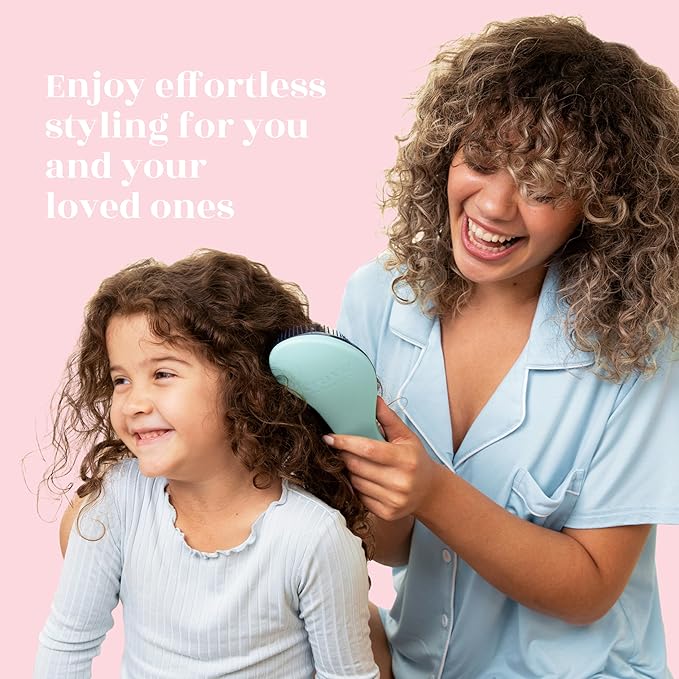 Crave Naturals Glide Thru Detangling Brush, Detangler Brush for Curly, Straight, Wet and Dry Hair Comb for Adults and Kids, Hair Accessories for Women, Turquoise and Black