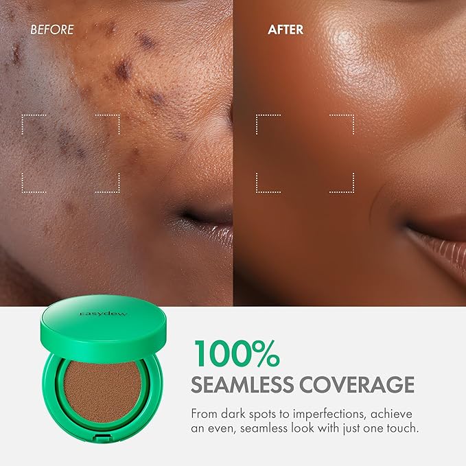 Easydew Mela B Toning Ampoule Cushion Refill - 2-in-1 Korean Skin Care & Face Beauty Makeup - Age-Defying Full Coverage Cushion Foundation with Niacinamide & Hyaluron-Vital C 0.45 oz (#25 Honey)