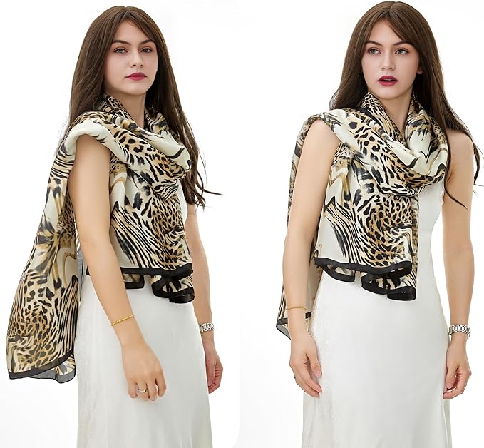 YOUR SMILE Large Mulberry Silk Feeling Long Stain Scarf Lightweight Sunscreen Shawls Wraps for Women