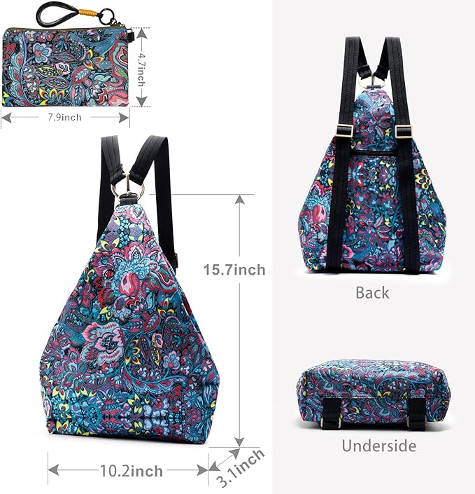 Black Butterfly Premium Backpack for Women, Bohemia Style Fashion Casual Daypack Backpack, Small Backpack Purse (03-blue plus)