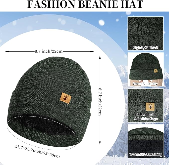 Winter Warm Beanie Hat Touchscreen Gloves Long Scarf Set for Women with Headband, Knit Cap Scarves with Tassel for Women