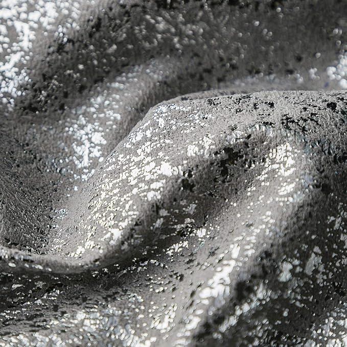 Xinrjojo Sparkling Decorative Pillow Cases, Silver Grey Pillows, 12x20 inch Pillow Covers, for Home Sofa Couch Chair Back Seat Bedroom Car, Starry 2 Pack (Silver- Dark Gray)