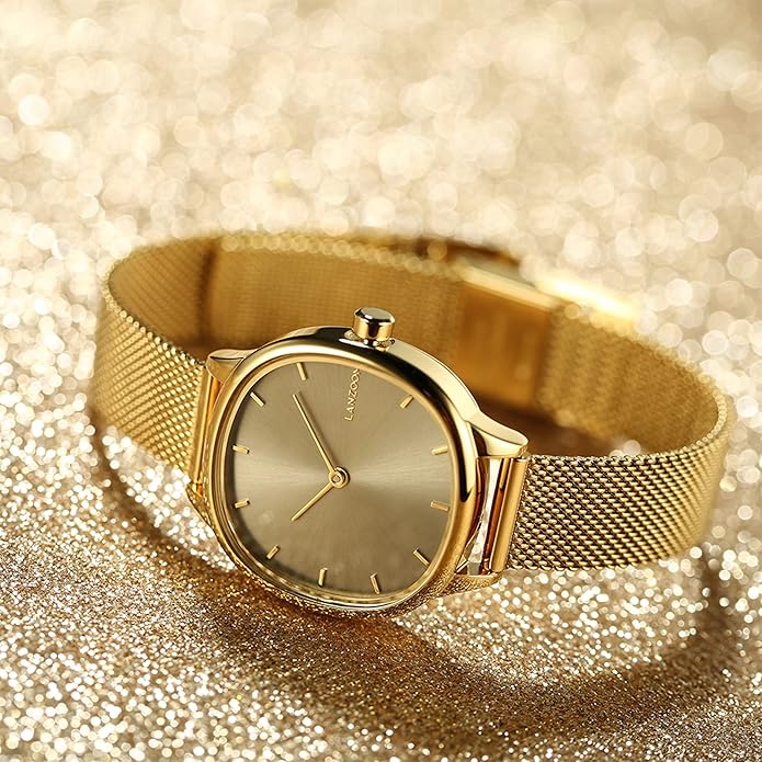 LANZOOM Retro Women's Quartz Watch - Stainless Steel case,Gold Filled, Ideal Gift for Holidays and Special Occasions.
