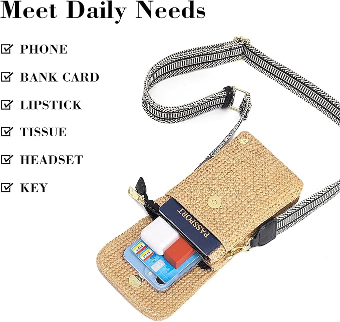 MINICAT Straw Small Summer Purses for Women Crossbody Purse Beach Bags for Everyday Cruise Travel Vacation Essentials | Straw, Small, Summer, for Everyday, Cruise, Travel, Vacation, Essentials