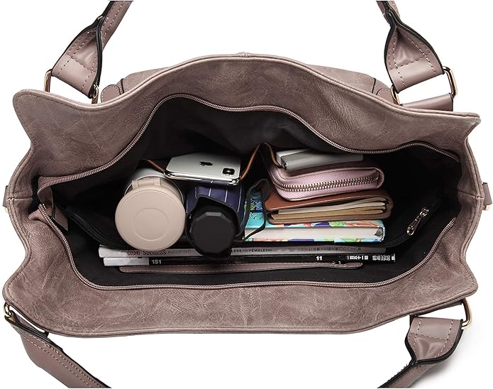 Women Tote Bag Handbags PU Leather Fashion Hobo Shoulder Bags with Adjustable Shoulder Strap
