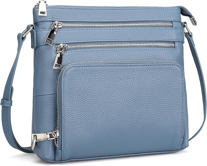 befen Genuine Leather Crossbody Bags for Women, Medium Anti-Theft Shoulder Purse with Built in RFID Wallet for Travel