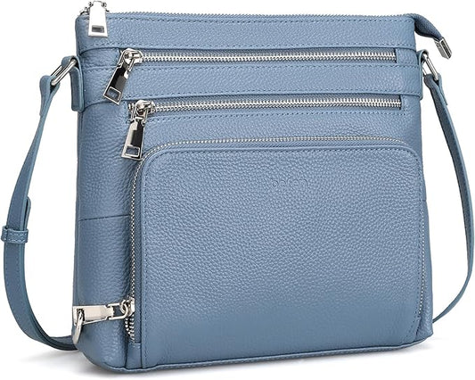 befen Genuine Leather Crossbody Bags for Women, Medium Anti-Theft Shoulder Purse with Built in RFID Wallet for Travel