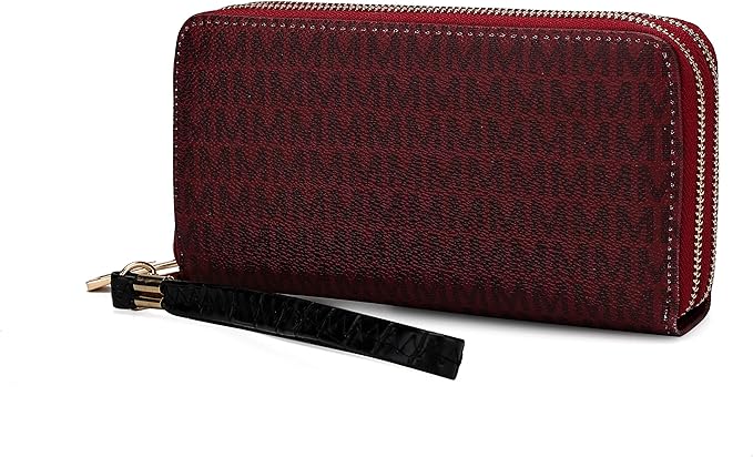 MKF Collection Wristlet Wallet for Women, Small Vegan Leather Credit Card Holder with Zipper Coin Pocket Wallet Purse Handbag By Mia K