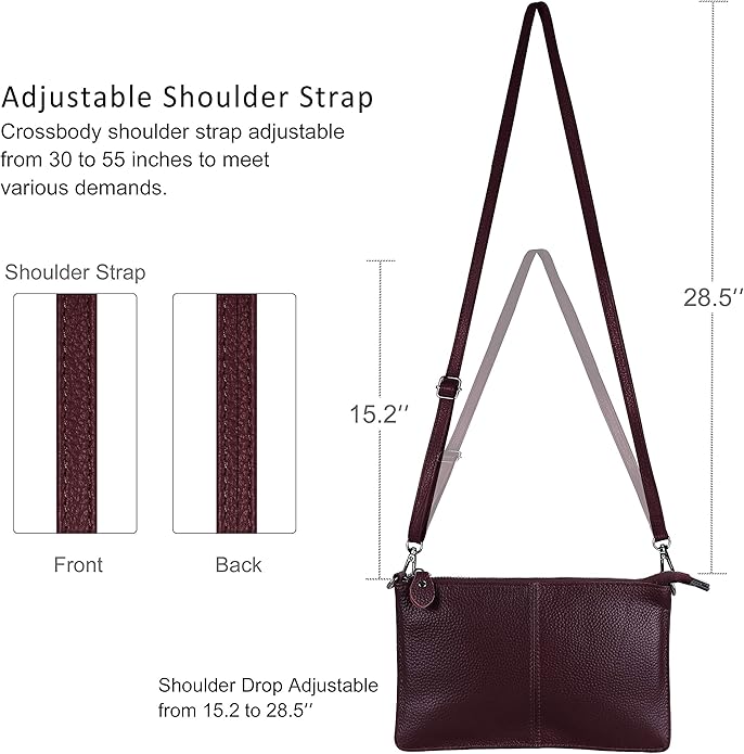 befen Genuine Leather Wristlet Clutch Wallet Purses Small Crossbody Bags for Women with RFID Blocking Card Slots