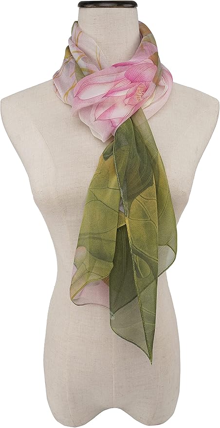 YOUR SMILE Ladies/Women's Lightweight Floral Print/Solid Color mixture Shawl Scarf For Spring Summer season
