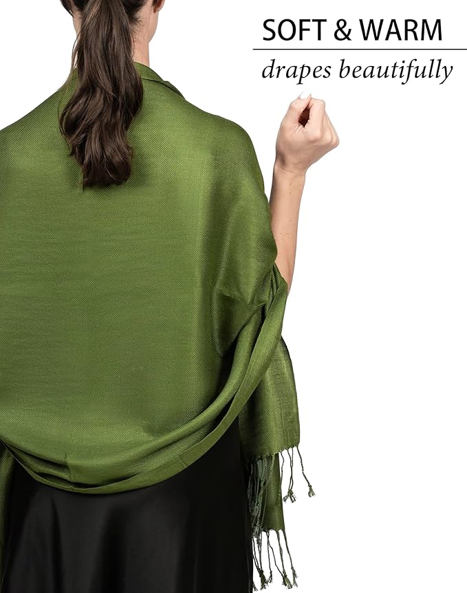 Achillea Soft Silky Pashmina Scarf for Women – Shawl Wrap for Evening Dresses, Bridesmaids, Weddings & Everyday Wear