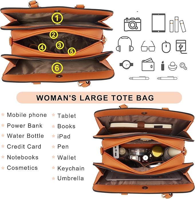 Purses for Women Handbag Wallet Tote Shoulder Hobo Bag Top Handle Satchel Purse Set 2pcs with 3 Compartments