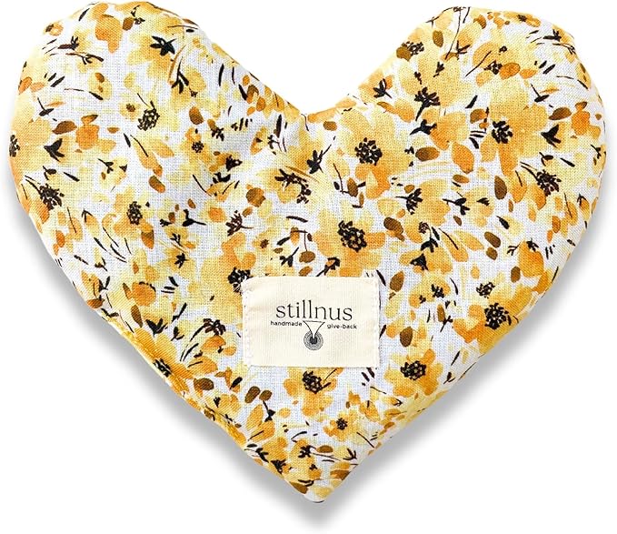 Weighted Heart Eye Pillow with Organic Lavender & Flaxseed – Relaxation Gift for Women, Meditation Tool, Mindful Rest, Cooling Eye Mask, Wellness Self-Care Kit
