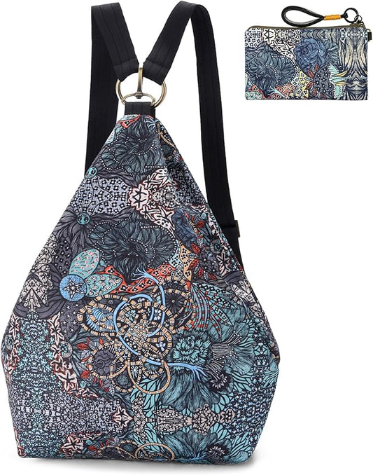 Black Butterfly Premium Backpack for Women, Bohemia Style Fashion Casual Daypack Backpack, Small Backpack Purse (69-grey plus)
