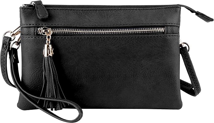 Solene Women's Lightweight Multi Compartment Wristlet Clutch Wallet Crossbody Bag