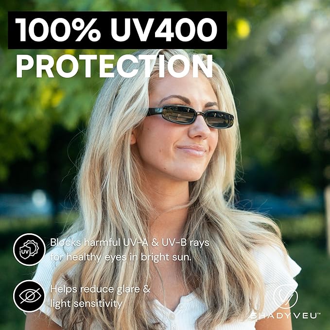 ShadyVEU Slim Classic Rectangular Sunglasses UV Protection 90’s Vintage Small Wide Retro Frame Fashion Shades