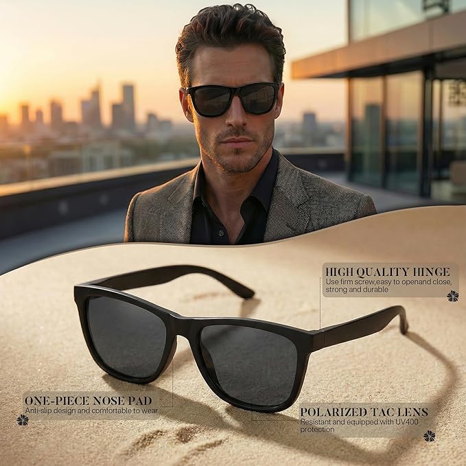 DEAFRAlN Polarized Sunglasses for Women Men, Trendy Fashion Style with UV400 Protection for Driving Fishing Outdoor