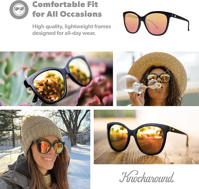 Knockaround Deja Views Polarized Sunglasses for Women & Men - Trendy Sunglasses - UV400 Protection