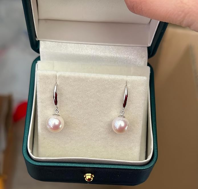Freshwater Cultured Pearl Earrings-Gifts for Women-Gift for Wife Wedding Birthday Anniversary-Mom Her Mothers Day Valentines Day Christmas-18K Gold Plated Sterling Silver Pearl Dangle Earring Fine Jewelry
