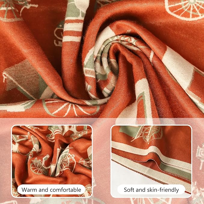 EXTREE Scarfs for Women Pashmina Silky Shawl Wrap for Evening Dressing Blanket Open Front Poncho Cape
