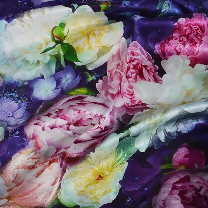 100% Mulberry Silk Scarf for Women Neck Oblong Headscarves Long Floral Print Lightweight Silk Wraps Shawls 67"*20"