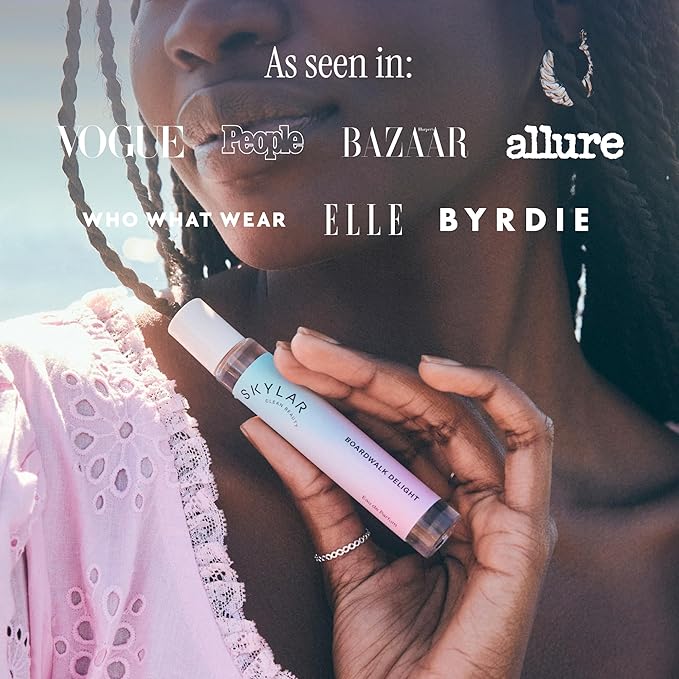 Skylar Boardwalk Delight Eau de Parfum - Hypoallergenic & Clean Perfume for Women & Men, Vegan & Safe for Sensitive Skin - Notes of Cotton Candy, Vanilla & Coconut Milk - 10mL /0.33 Fl oz