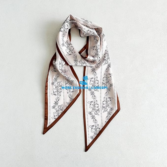 Livrerpi Silk Feeling Head Scarf Fashion Satin Hair Scarf Square Long Scarves for Women Gifts