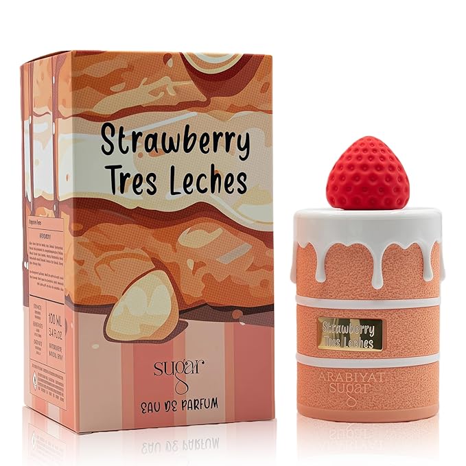 Strawberry Tres Leches Perfume for Women, Fruity Gourmand Scent with Strawberry & Marshmallow, Long Lasting Delicate EDP, 3.4 Fl Oz
