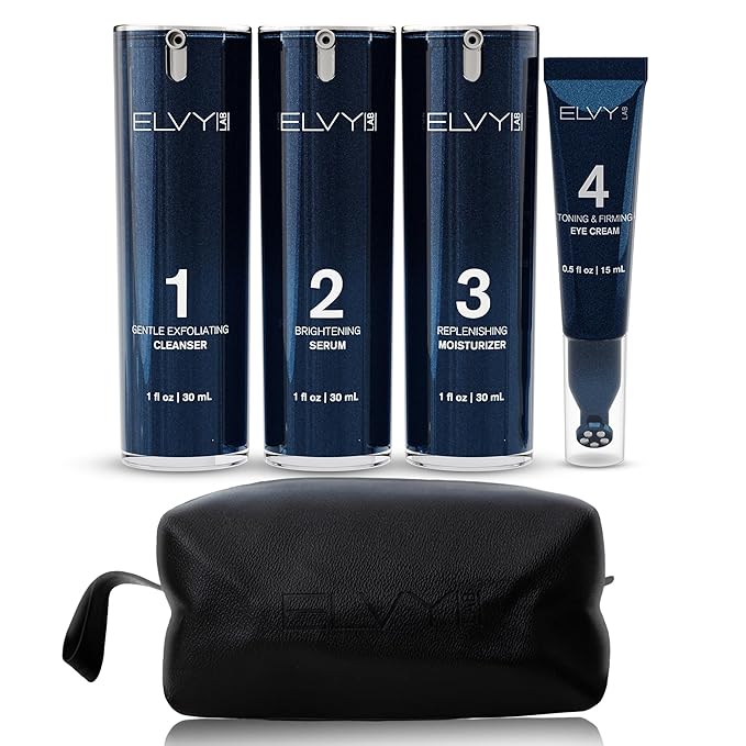 Skin Care Set For Men & Women | 4-in-1 Vegan & Cruelty-Free Skin Care Kit | Dermatologist Developed | Anti-Aging With Deep Cleanser, Vitamin C Serum, Moisturizer & Eye Cream | All Skin Types