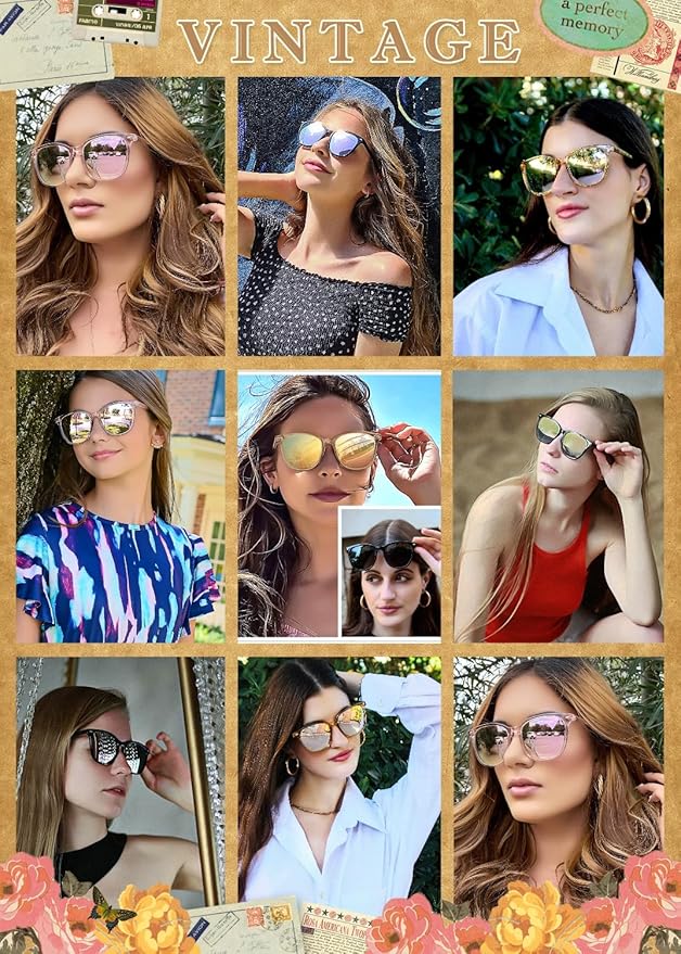 FIMILU 2 Packs Sunglasses for Women Polarized UV400 Protection Lens Big Frame Fashion Glasses Trendy Stylish Shade
