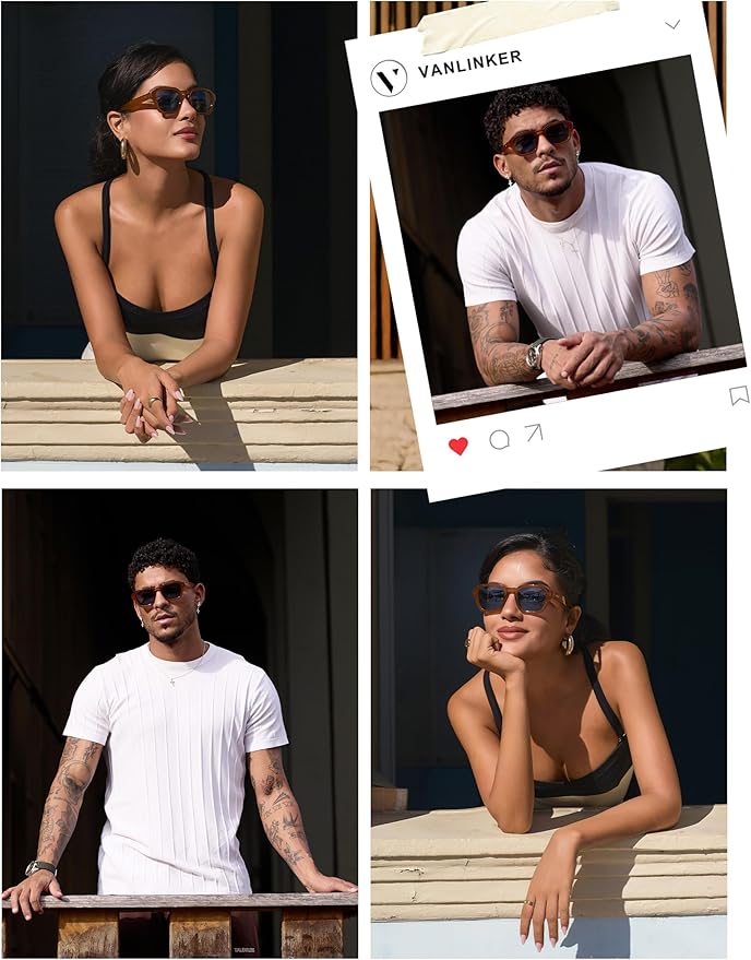 VANLINKER Retro Vintage Polarized Trendy Small Square Sunglasses for Women Men 2025 Fashion Shades VL9858