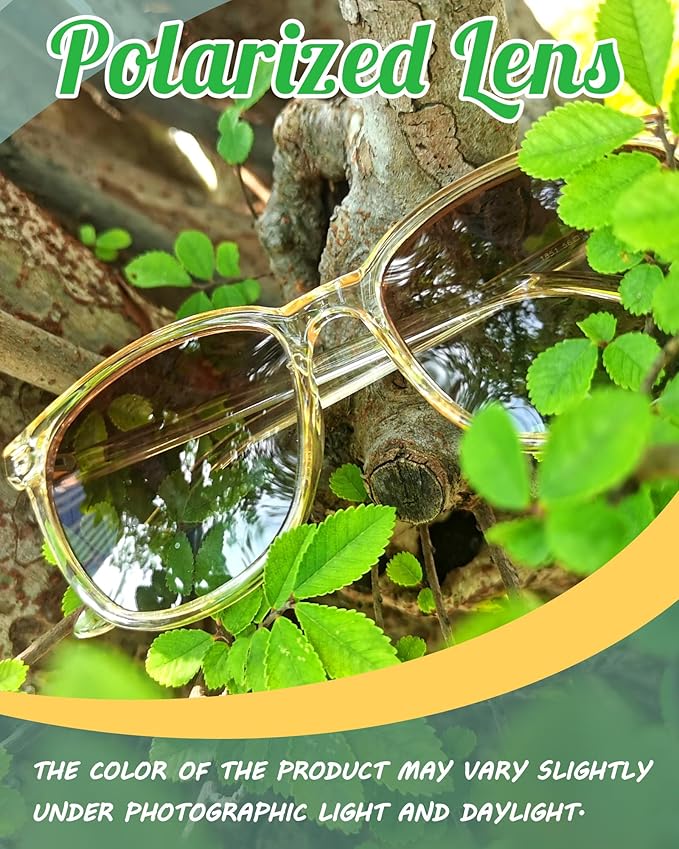 Myiaur Polarized Sunglasses for Women, Square Mirrored Trendy Shades with UV Protection Reduce Glare Sun Glasses