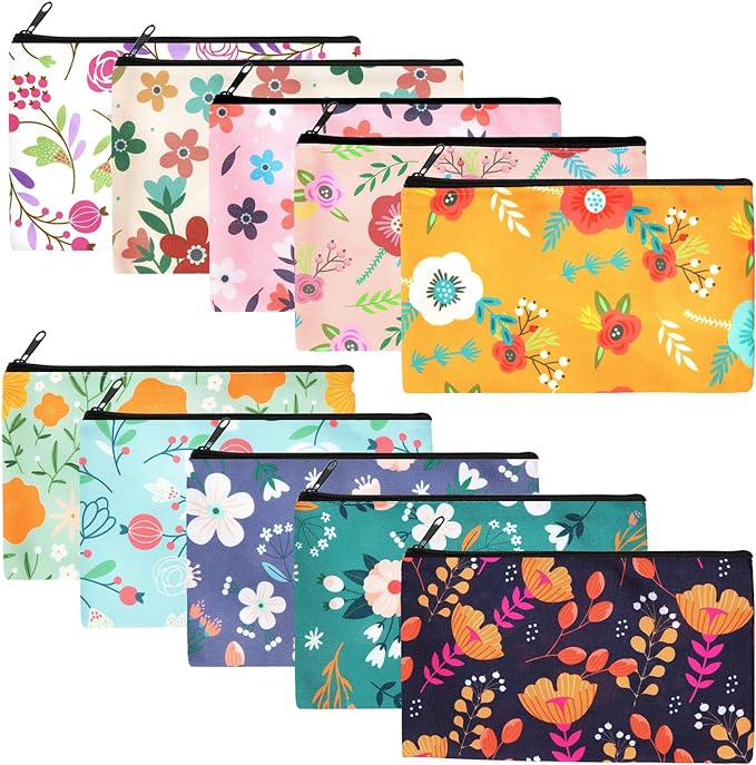 Reginary 20 Pieces Cosmetic Bag for Women, Roomy Makeup Bags with Zipper Toiletry Bag Pouch Travel Accessory Organizer Gifts, 7 x 4.3 Inches