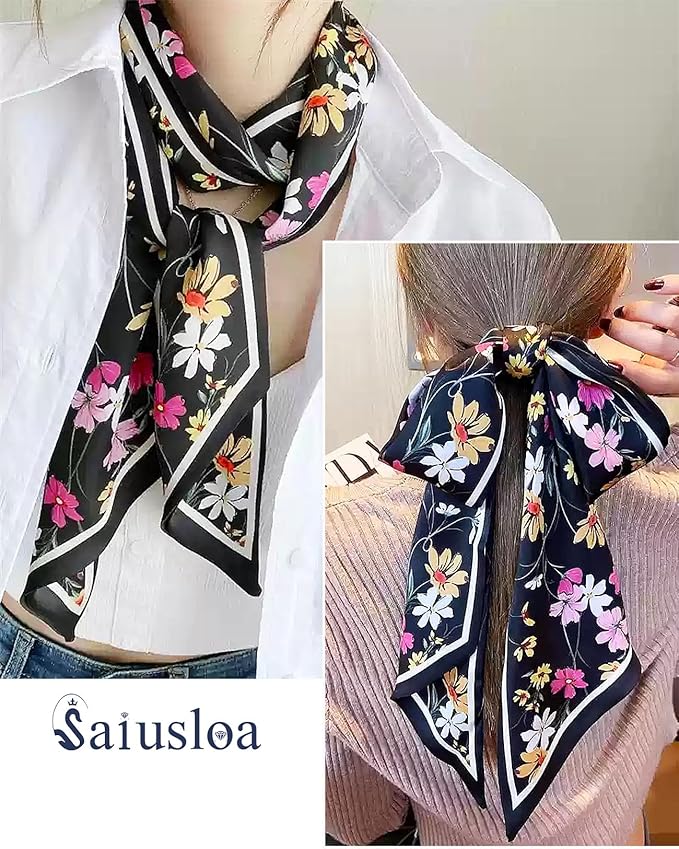 Purse Scarf For Handbags Head Scarves For Women's Hair Bags Scarfs Long Skinny Scarves Fashion Silky