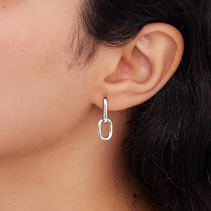 Gold Plated Statement Chunky Dangle Stud Earrings for Women, Gold Plated Hoop Knot Claw Earrings Tarnish Free Jewelry for Women Gifts