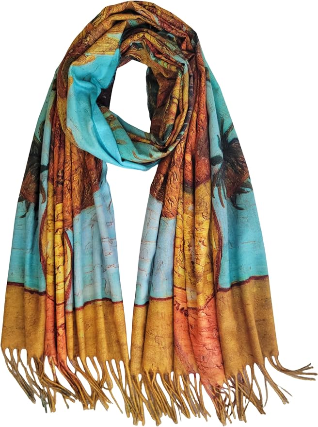 VENVSBEE Van Gogh Art Print Scarf for Women Best Gift Soft Warm Shawl Wrap Pashmina Rave