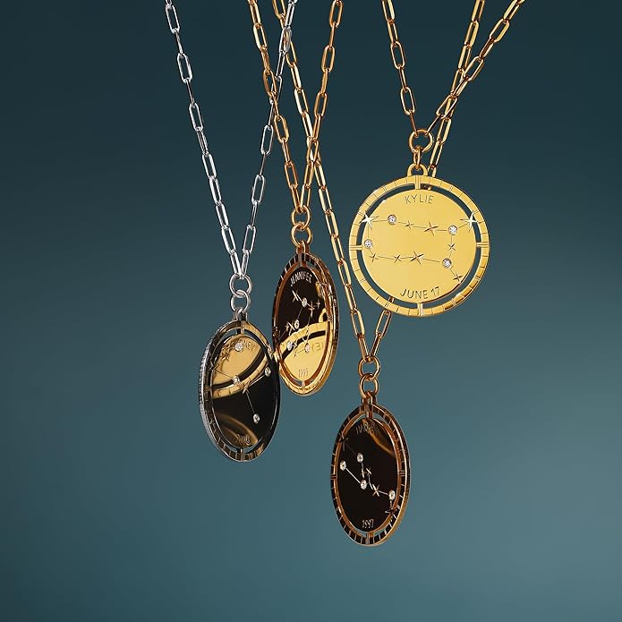 OAK & LUNA - Personalized Engraved Constellation Necklace with Diamond - Designer Gift for Her, Women, Mom - Custom Dainty Jewelry for Christmas, Mother's Day, Birthday