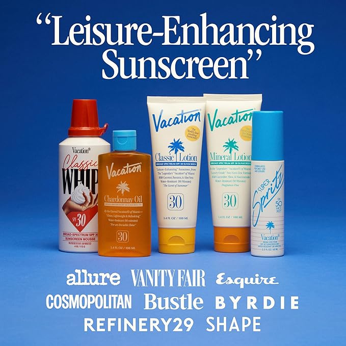 Vacation Classic Lotion SPF 50 Sun Jug, Broad Spectrum Bulk Sunscreen SPF 50, Water Resistant Sunblock, Suntan Lotion with Pump, Vegan, Family-Size, 20 Fl. Oz.