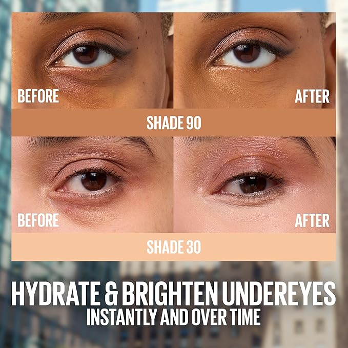 Maybelline Lifter Serum Concealer, Radiant Concealer with Full Coverage, Includes 2% Peptides + Caffeine to Hydrates & Brightens Under Eyes, 55, 1 Count
