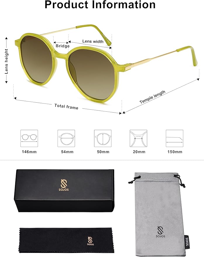 SOJOS Trendy Designer Hexagon Round Sunglasses for Women Fashion Big Shades Geometric Women Sunglasses SJ2181