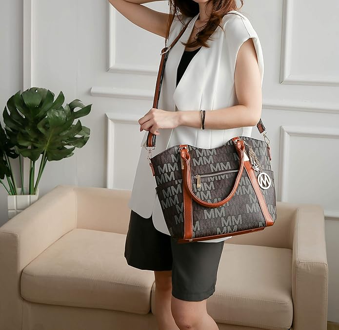 MKF Collection Tote Bag for Women Vegan Leather Shoulder Bag – Top-Handle Purse, Ladies Handbag by Mia K